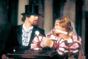 UNITED STATES - NOVEMBER 25:  MOONLIGHTING - "Atomic Shakespeare" -Season Three - 11/25/86, A schoolboy hoping to watch "Moonlighting" but forced to study Shakespeare, daydreams about the cast performing their own version of "The Taming of the Shrew" with Dave (Bruce Willis) as Petruchio and Maddie (Cybill Shepherd) as Kate.,  (Photo by ABC Photo Archives/Disney General Entertainment Content via Getty Images)