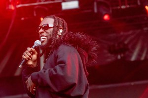GOTHENBURG, SWEDEN - AUGUST 13:  Burna Boy performs at the 2022 Way Out West Festival on August 13, 2022 in Gothenburg, Sweden. (Photo by Julia Reinhart/WireImage)