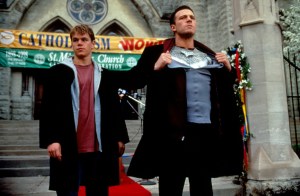 DOGMA, from left: Matt Damon, Ben Affleck, 1999, ©Lions Gate Films/courtesy Everett Collection