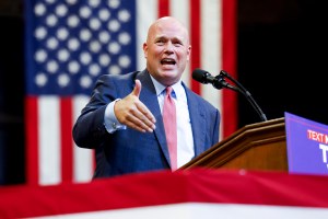 BOZEMAN, MONTANA - AUGUST 9: Former U.S. Attorney General Matthew Whitaker speaks during a rally for Republican presidential nominee, former U.S. President Donald Trump at the Brick Breeden Fieldhouse at Montana State University on August 9, 2024 in Bozeman, Montana. (Photo by Michael Ciaglo/Getty Images)