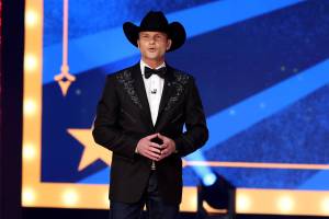 NASHVILLE, TENNESSEE - NOVEMBER 16: Pete Hegseth speaks onstage during the 2023 FOX Nation Patriot Awards at The Grand Ole Opry on November 16, 2023 in Nashville, Tennessee. (Photo by Terry Wyatt/Getty Images)