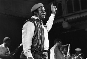 AMSTERDAM, NETHERLANDS - AUGUST 12th: Comgolese musician Tabu Ley Rochereau performs at the Paradiso in Amsterdam, Netherlands on 12th August 1989.(photo by Frans Schellekens/Redferns)