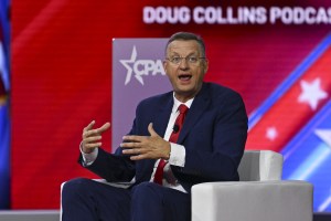 MARYLAND, UNITED STATES - FEBRUARY 24: Former Member of Congress Doug Collins speaks during the 2024 Conservative Political Action Conference (CPAC) in National Harbor, Maryland, United States on February 24, 2024. (Photo by Celal Gunes/Anadolu via Getty Images)